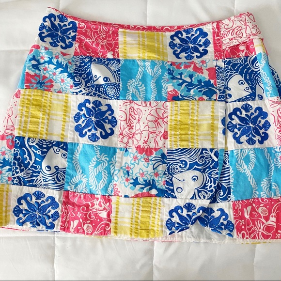 Lilly Pulitzer Patchwork Skort • Pink, Blue Yellow - Picture 2 of 5